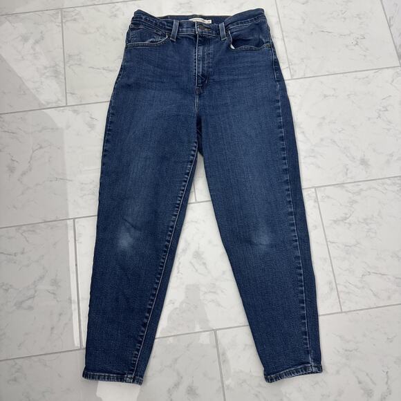 Levi’s High Waisted Mom Jeans 30x27 Med/Light Wash Stretch Taper - Picture 1 of 5